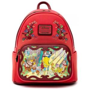 Mini Mochila Escolar Infantil Loungefly Disney Branca de Neve para Crianças a Partir de 12 Anos, Vermelha