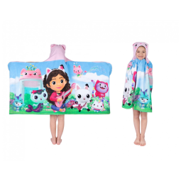 Toalha com Capuz de Algodão Macio Franco Kids DreamWorks Gabby's Dollhouse para Banho, Piscina e Praia, 61 cm x 127 cm