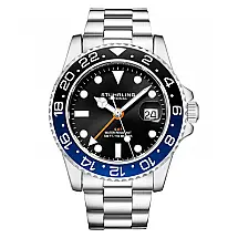 Relógio Stuhrling Abismo 42mm - Preto e Prata, Resistente à Água, Design Moderno e Sofisticado.