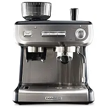 Cafeteira Elétrica Programável Expresso 15 Bar com Moedor de Café e Vaporizador, Aço Inoxidável, 110v, CALPHALON BVCLECMPBM1, Cinza