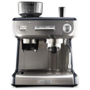 Cafeteira Elétrica Programável Expresso 15 Bar com Moedor de Café e Vaporizador, Aço Inoxidável, 110v, CALPHALON BVCLECMPBM1, Cinza