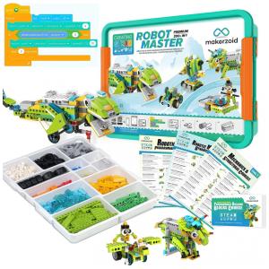 Blocos de construção STEM 200 em 1 Programável 600 Peças parta Crianças de 6 Anos ou Mais, Makerzoid Robot Master