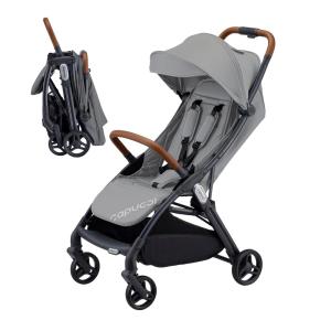 Carrinho de Bebê Ultracompacto Aprovado para Bagagem Suspenso com Reclinação Ajustável, Capucci, Cinza Frio