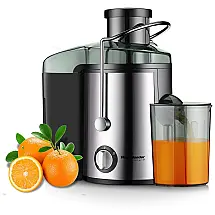 Centrifuga Espremedor Frutas Legumes Sucos Inox 400 Watts 15.000 RPM, 110v, HOMELEADER, Prateado