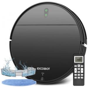 Aspirador de Pó Robô com Controle Remoto e Sucção Forte 2000PA, 110V, EICOBOT, Preto