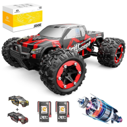 Carro de controle remoto de alta velocidade 300E 60 km por hora, 4 WD escala 118 caminhão monstro para crianças e adultos, DEERC, Cinza