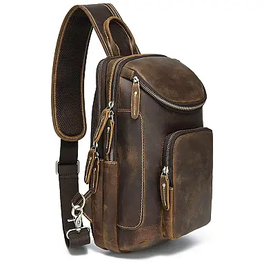 Mochila Croosbody de Couro Italiano