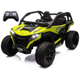 Carrinho Elétrico Infantil 4x4 Sopbost XL, 24V 10Ah, 2 Lugares, 4 Motores 75W, Controle Remoto, Suspensão Molas, Bluetooth, Verde