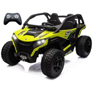 Carrinho Elétrico Infantil 4x4 Sopbost XL, 24V 10Ah, 2 Lugares, 4 Motores 75W, Controle Remoto, Suspensão Molas, Bluetooth, Verde