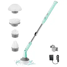 Vestynska Vassoura Elétrica Rotativa sem Fio com Cabo Flexível e 4 Acessórios, 110V, Verde