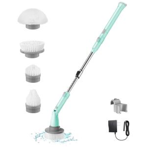 Vestynska Vassoura Elétrica Rotativa sem Fio com Cabo Flexível e 4 Acessórios, 110V, Verde