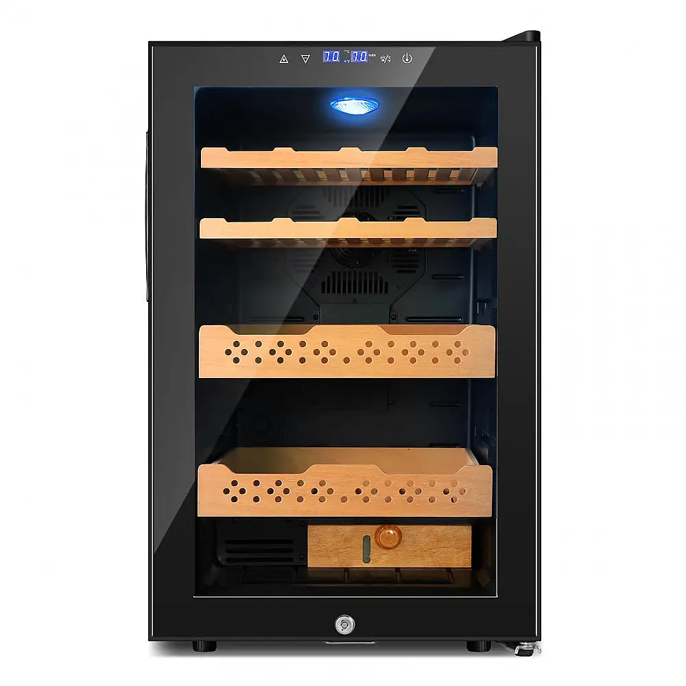 Humidor Elétrico Velieta 70L Preto para 400 Charutos com Controle Digital de Temperatura e Umidade 115V