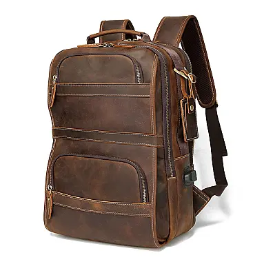 Mochila Unissex de Couro para