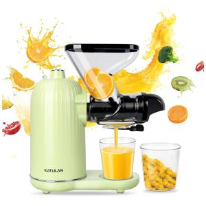 Espremedor de Frutas com Velocidade Ajustável, Fácil de Limpar e Função Reversa, 150W, Katulan, Verde