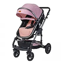 Carrinho de Bebê para Passeio Dobrável em Liga de Alumínio com Encosto Ajustável e Suspensão 3D, CoolShare, Rosa