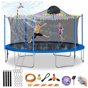 Cama Elastica Infantil com Diâmetro e Cesta de Basquete para até 150 kg, TATUB Trampolines, Verde