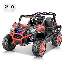 Carro Elétrico Infantil Jeep Off-Road 24V, 2 Lugares, Controle Remoto, Luzes LED, Painel Multifuncional - Vermelho