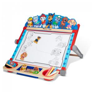 Lousa Dupla Face para Arte da Patrulha Canina com Cavalete Infantil e 33 Peças para Crianças Acima de 3 Anos, Melissa & Doug