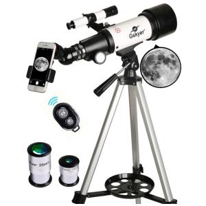 Telescópio Gskyer, Abertura de 70mm e 400mm com Montagem AZ: Ideal para Crianças e Iniciantes, é um Telescópio Refrator Portátil.