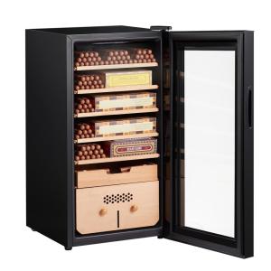 Umidor para Charutos Elétrico com Capacidade para 500 Charutos e Controle de Temperatura, 110V, VEVOR, Preto