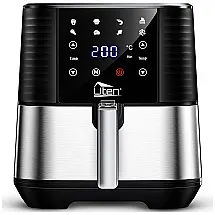 Fritadeira Elétrica Air Fryer 5,5 Litros com 7 Predefinições com Tela Digital, 110V 1700W, Uten, Prata e Preta