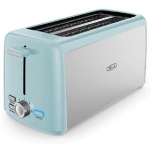 Torradeira Elétrica 4 Fatias com 7 Níveis de Tostagem, 110V 1400W, BELLA, Azul e Prata