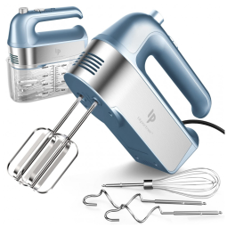 Batedeira de Mão Elétrica com Botão de Ejeção e 5 Velocidades, 110V 450W, LILPARTNER, Azul