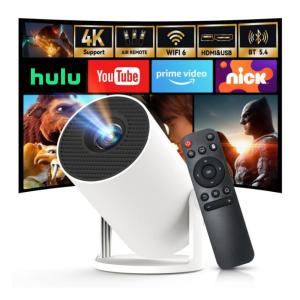 Mini Projetor WEMI Branco WiFi 6 Bluetooth 5.4 Android 14 720P X1BQ 40W