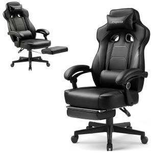 Luckracer Cadeira de Escritório Gamer Ergonômica e Reclinável com Suporte para Lombar, Verde