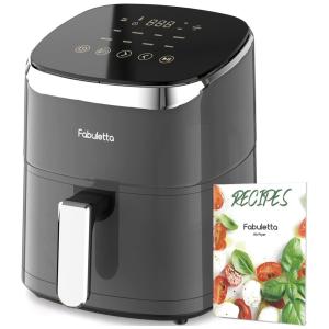 Fabuletta Fritadeira Elétrica AirFryer 4.2L com Painel Digital e Cesto Antiaderente, 1550W 110V, Cinza