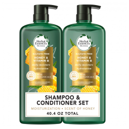 Shampoo e Condicionador 600 mL Infundido com Babosa e Mel, Ingredientes Naturais, HERBAL ESSENCES, Verde