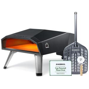 Forno de Pizza a Gás Portátil com Acessórios e Termômetro Infravermelho, FOOD PARTY, Cinza