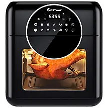 Fritadeira Elétrica Air Fryer sem Óleo 10 L Forno Multifuncional 1500W, 110v, COSTWAY, Preto