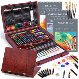 Pequeno Castelo Kit de Lapis Conjunto Artístico com 128 Peças