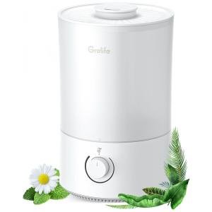Umidificador Ultrassônico para Quarto 4L com Difusor de Óleo e Névoa Ajustável, Grelife, Branco