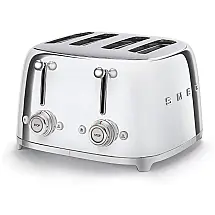 Torradeira Elétrica de 4 Fatias, Aço Inoxidável, 1800W, 110v, SMEG TSF03, Prateado