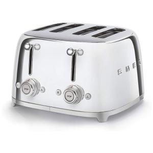 Torradeira Elétrica de 4 Fatias, Aço Inoxidável, 1800W, 110v, SMEG TSF03, Prateado