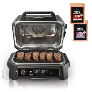 Grill Smoker Ninja Outdoor Woodfire Pro XL 4 em 1 - Churrasqueira, Fumante, Air Fryer e Forno com Termômetro Embutido