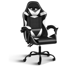 Cadeira Gamer Reclinável e Giratória com Apoio Lombar e Cabeça, e Branca, YSSOA Ergonomic Gaming Chair White, Black, Branco