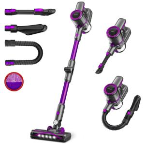 Aspirador de Pó Sem Fio 8 em 1 Portátil e Recarregável, 110V POWEART N700, Roxo