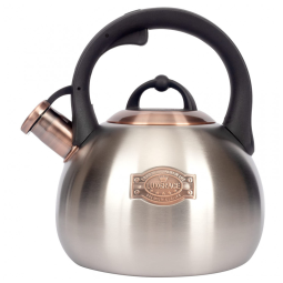 Chaleira de Chá 3 Litros em Aço Inoxidável com Apito e Alça Ergonómica, LUXGRACE, Prata