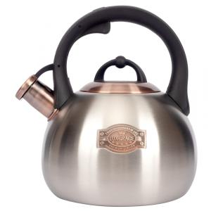 Chaleira de Chá 3 Litros em Aço Inoxidável com Apito e Alça Ergonómica, LUXGRACE, Prata