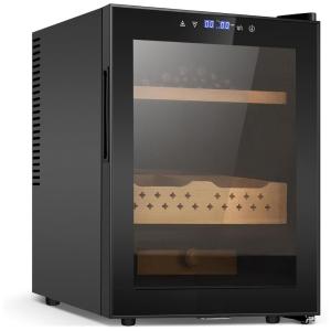 Umidor Elétrico 50 Litros com Controle de Temperatura e Umidade, Prateleiras de Cedro Espanhol para Residências e Escritórios,CHEERWELL