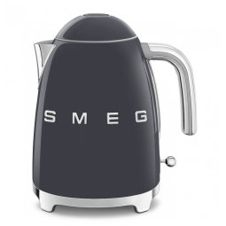 Chaleira Elétrica Retrô 1,7 Litros em Aço Inoxidável, 110V 1400W, SMEG 50s, Cinza Ardósia