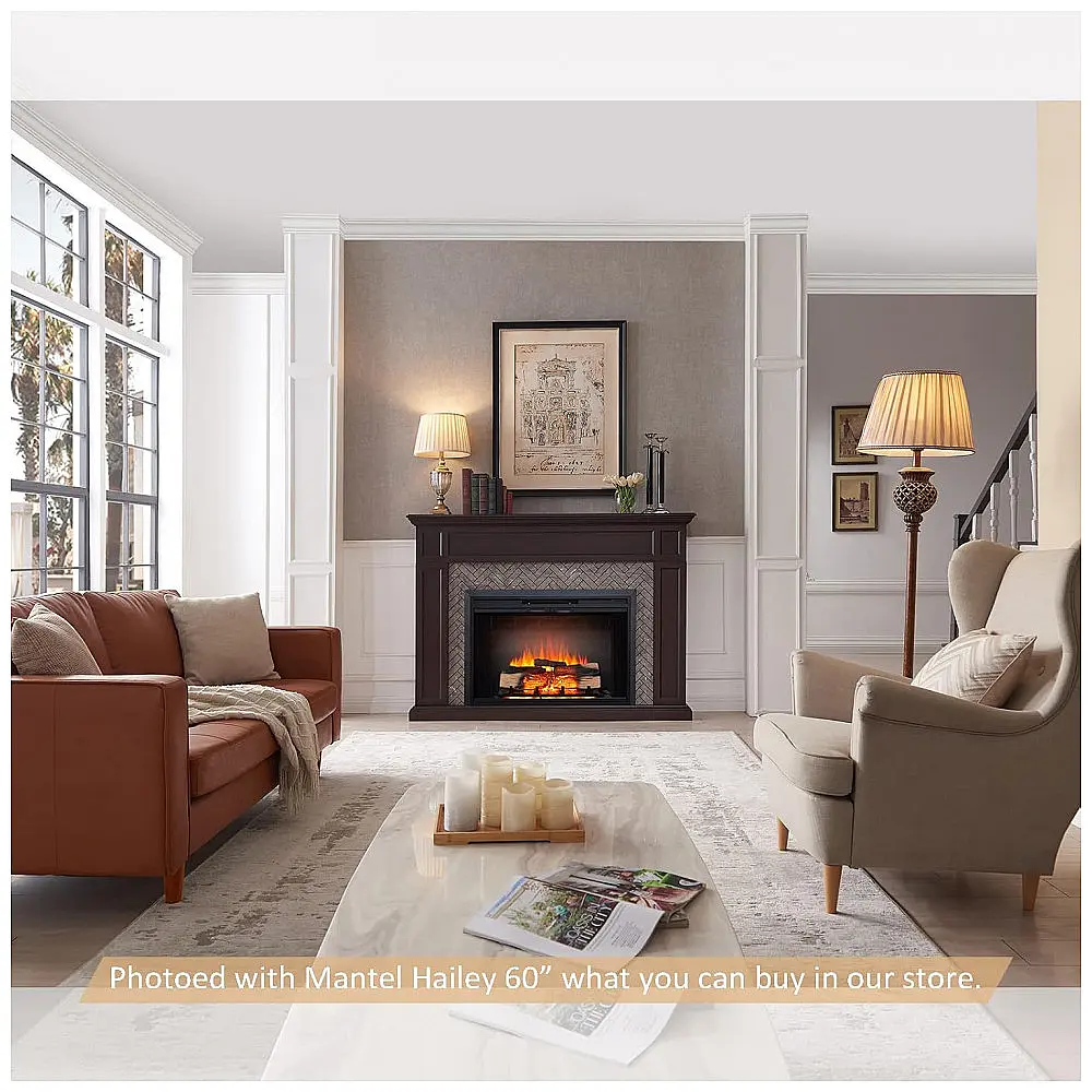 Lareira Elétrica de Embutir A66x98L cm com Controle Remoto, Som de Crepitação de Fogo e Porta de Vidro, 110V 1500W, Legend Flame EF265B — foto 2