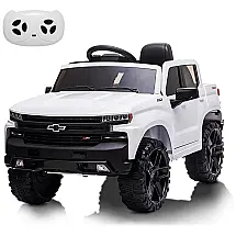 Carro Carrinho Elétrico Infantil Nasitip 12V Recarregável com MP3 e Controle Remoto, Branco