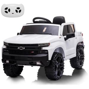 Carro Carrinho Elétrico Infantil Nasitip 12V Recarregável com MP3 e Controle Remoto, Branco