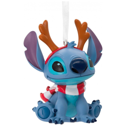 Enfeite de Natal Hallmark Keepsake Disney Lilo & Stitch com Antlers, Colorido, 7 cm, Com Caixa Presenteável