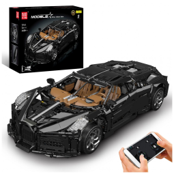 Kit de Construção Carro Esportivo da Super Corrida MOC com 4688 Peças e Controle Remoto por APP para Adultos, Mould King, Preto