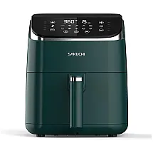 Sakuchi Fritadeira Elétrica AirFryer com 10 Funções 5.8L de Capacidade e Painel de Controle Digital, 110V, 1500W, Verde